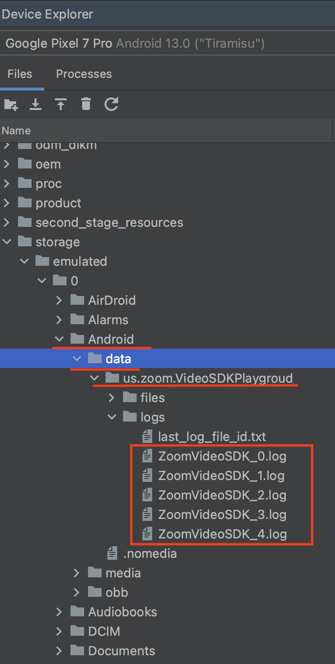 Procedure to collect logs from Zoom Video SDK apps