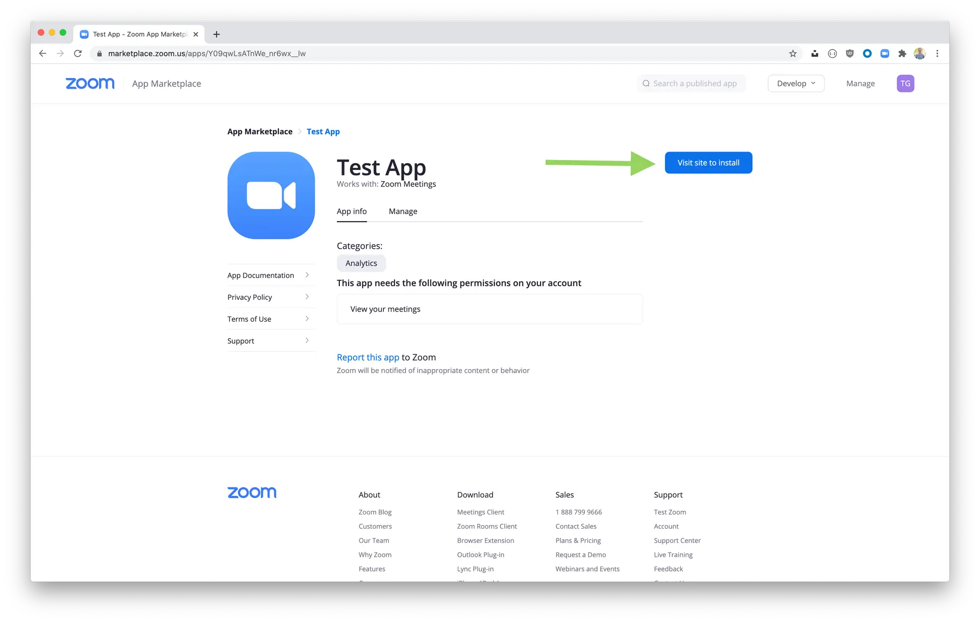 How to limit who can install my Marketplace App