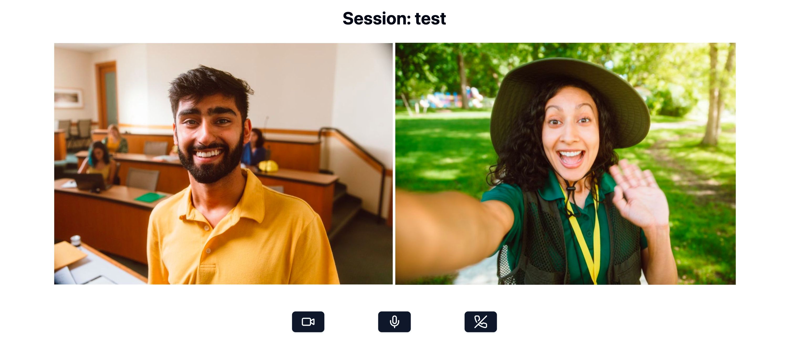 demo videocall screen