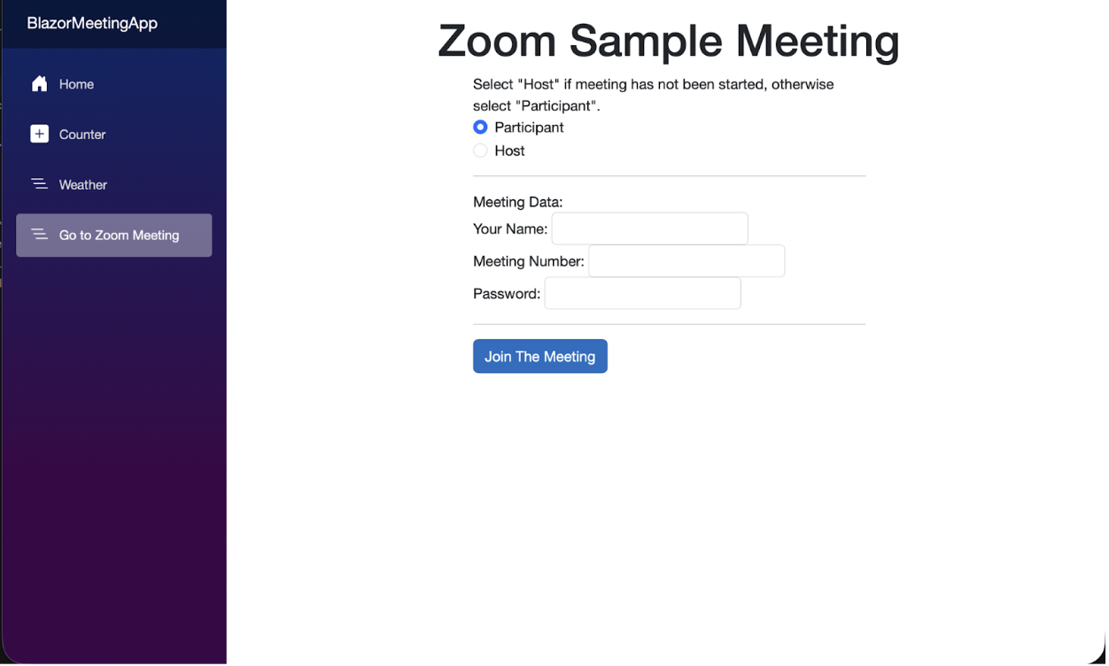 Zoom sample meeting