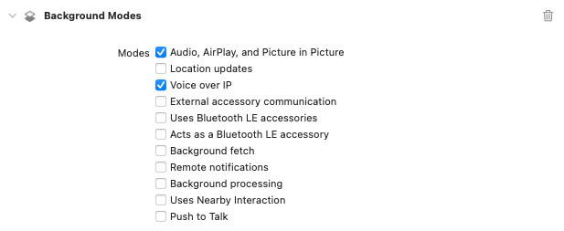 Background Modes required