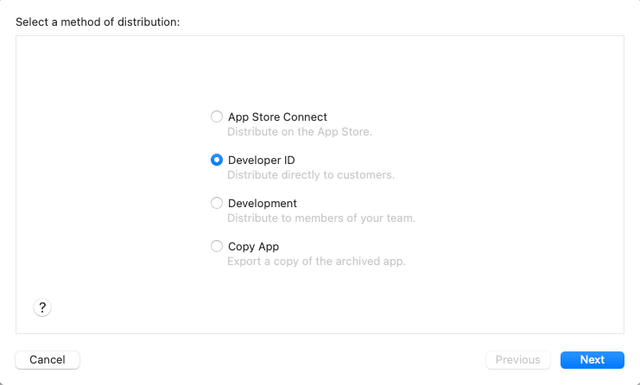 Developer ID on method of distribution