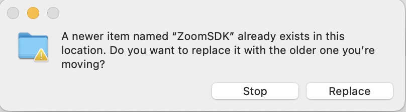 Replace ZoomSDK directory