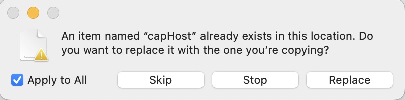 Replace existing files