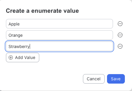 Add enumeration values.