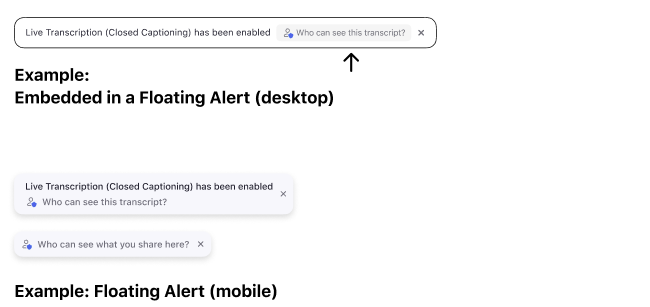 Screenshot of a floating alerts on desktop and mobile devices.