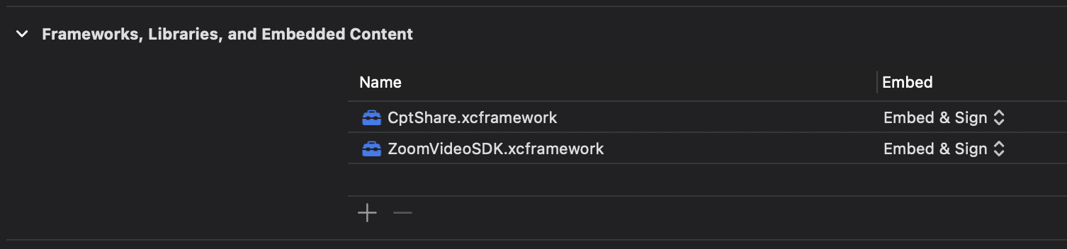 Xcode Framework location.
